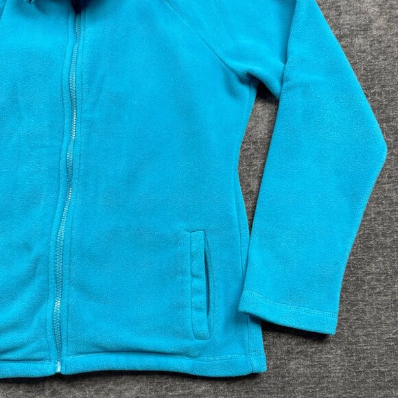 Calvin Klein Performance Women’s Fleece Jacket Medium Blue Full Zip Embroidered - Picture 3 of 11